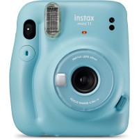 Fujifilm Instax Mini 11 Sky Blue Camara Instantanea - Tamaño de Imagen 62x46mm - Flash Auto - Mini Espejo para Selfies - Corre