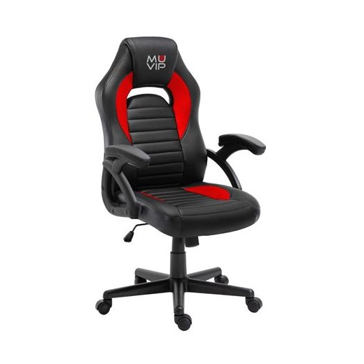 Muvip GM900 Silla Gaming - Reposabrazos Acolchados - Atura Regulable - Piston Clase 2 - Sistema de Bloqueo - Color Negro/Rojo