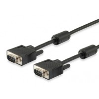 Equip Cable VGA 2 x HD 15 Macho - Doble Apantallado - Longitud 10 m. - Color Negro