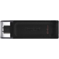 Kingston DataTraveler 70 Memoria USB Tipo C 64GB - USB-C 3.2 Gen 1 - Con Tapa - Color Negro (Pendrive)