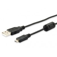 Equip Cable USB-A Macho a Micro USB-B Macho 2.0 con Ferrita - Longitud 1.8 m.