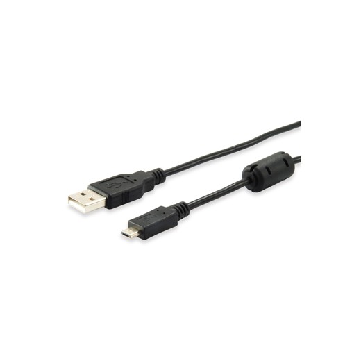 Equip Cable USB-A Macho a Micro USB-B Macho 2.0 con Ferrita - Longitud 1 m.