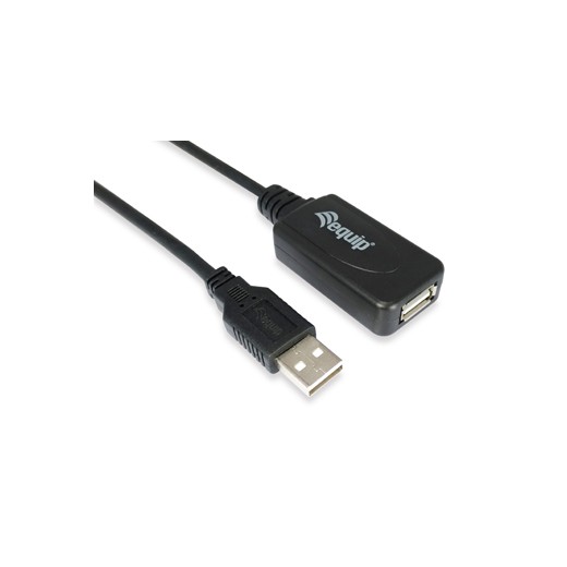 Equip Cable Alargador USB 2.0 Activo - Doble Blindaje - Longitud 10m - Color Negro