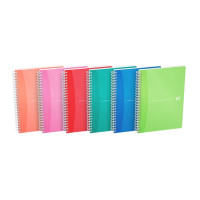 Oxford Office My Colours Cuaderno Espiral A5 - Tapa de Plastico Resistente - Espiral Doble para Mayor Durabilidad - Cuadricula 5x5 Ideal para Matematicas - 90 Hojas de Alta Calidad - Colores Surtidos