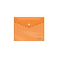 Dohe Sobre con Cierre de Broche - Tamaño A5 - Polipropileno Cristal Transparente 150 Micras - Color Naranja