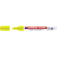 Edding 4095 Rotulador de Tiza Liquida - Punta Redonda - Trazo entre 2 y 3mm - Olor Neutro  - Color Amarillo Neon