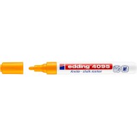 Edding 4095 Rotulador de Tiza Liquida - Punta Redonda - Trazo entre 2 y 3mm - Olor Neutro  - Color Naranja Neon