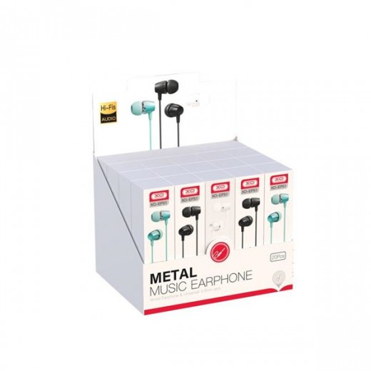 XO Expositor de 20 Auriculares EP50 - Jack 3.5 - Boton de Control - Cable 1.2m - Colores Surtidos