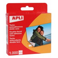 Apli Pack de 1000 Tacks Autoadhesivos Doble Cara - Tamaño 12x16mm - Ideal para Manualidades y Albumes - Libre de Acidos