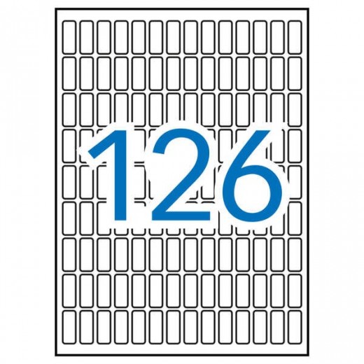 Apli Etiquetas A5 Blancas 8.0 x 20.0mm 15 Hojas