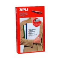 Apli Pack de 50 Encuadernadores Deslizantes - Facil y Rapido - Ranura para Insercion - Capacidad 150 Hojas - Color Negro