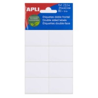 Apli Etiquetas Doble Frontal Blancas 25.0 x 40.0mm