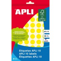 Apli Etiquetas 10 Amarillas Ø 13mm 8 Hojas