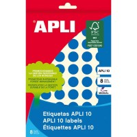 Apli Etiquetas 10 Azules Ø 13mm 8 Hojas