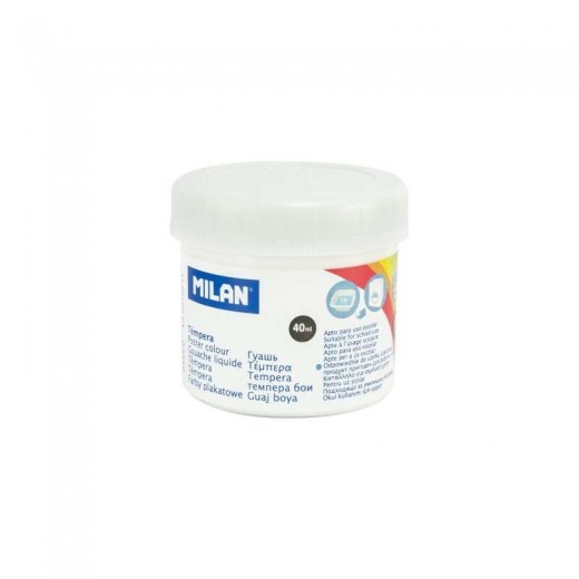 Milan Bote de Tempera 40ml - Secado Rapido - Mezclable - Color Blanco