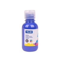 Milan Botella de Tempera 125ml - Tapon Dosificador - Secado Rapido - Mezclable - Color Azul Marino