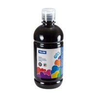 Milan Botella de Tempera 500ml - Tapon Dosificador - Secado Rapido - Mezclable - Color Negro