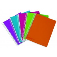 Ancor Classic Stripes Cuaderno Espiral Tamaño Folio Raya Horizontal - 80 Hojas 90gr - Tapa de Plastico - Colores Surtidos