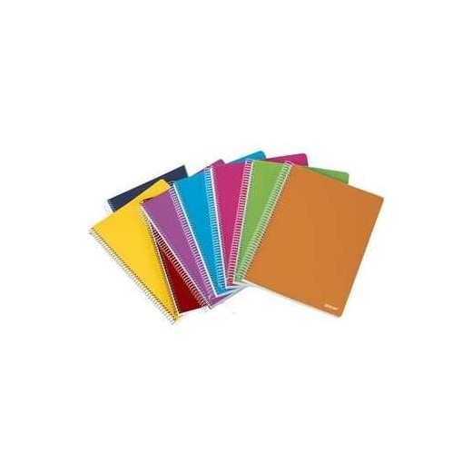 Ancor Classic Stripes Cuaderno Espiral Tamaño Folio Pautado Horizontal - 80 Hojas 90gr - Tapa de Plastico - Colores Surtidos