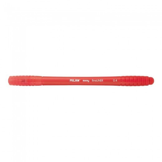 Milan Sway Fineliner Rotulador - Punta Fina 0.4mm - Ergonomico - Tinta al Agua - Color Rojo