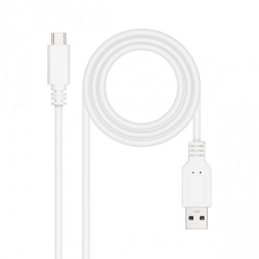 Nanocable Cable 2.0 3A USB-C Macho a USB-A Macho - Longitud 0.50m - Color Blanco