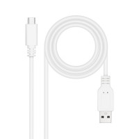 Nanocable Cable 2.0 3A USB-C Macho a USB-A Macho - Longitud 1m - Color Blanco