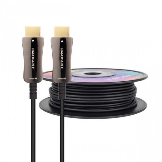 Nanocable Cable HDMI v2.1 AOC Macho a HDMI v2.1 Macho 30m - 8K@60Hz 4K@120Hz 48Gbps - Color Negro