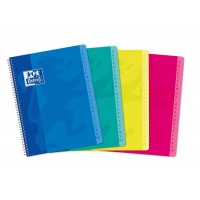 Oxford Classic A5+ Cuaderno con Espiral Tapa Blanda - 90 Hojas - Cuadricula 5x5 - Colores Surtidos