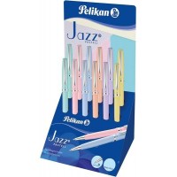 Pelikan Expositor 12 Boligrafos Jazz "Pastel" - Punta Fina - Tinta de Calidad - Colores Pastel