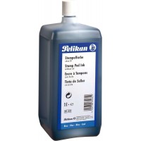 Pelikan Botella de Tinta para Tampones 1L - Sin Aceite - Secado Rapido - Resistente al Agua - Color Negro