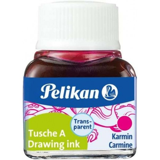 Pelikan Tinta China 523 10ml N.2 - Botella de 10ml - Ideal para Dibujo y Caligrafia - Color Carmin