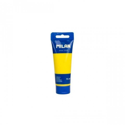 Milan Tubo de Pintura Acrilica 75ml - Pigmentos de Alta Calidad - Mezclable - Color Amarillo