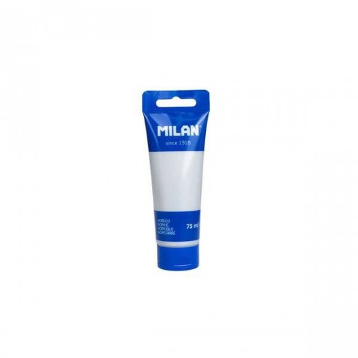 Milan Tubo de Pintura Acrilica 75ml - Pigmentos de Alta Calidad - Mezclable - Color Plata