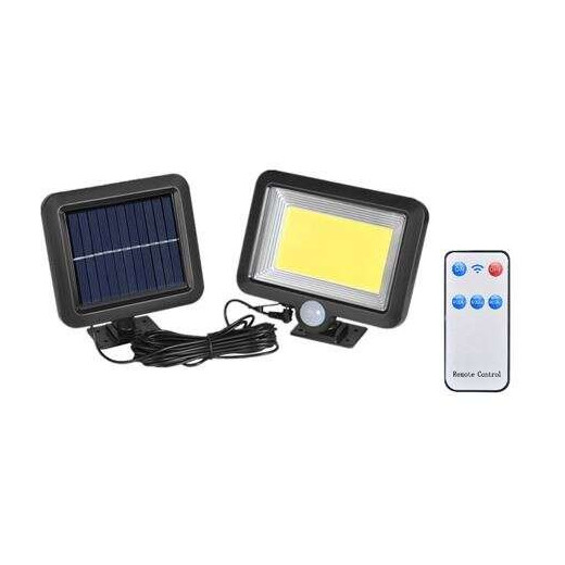 Elbat Foco Solar + Mando - 1000LM - Luz Fria 6500K - Sensor de Movimiento - Bateria 1200mah