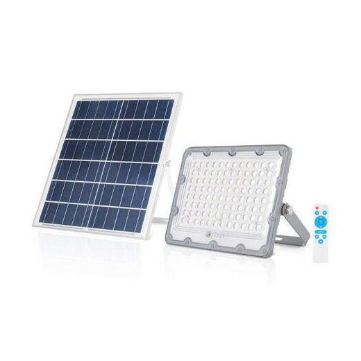 Elbat Foco Solar Led 50W - 1440LM - Luz Fria 6500K - Autonomia hasta 2 Dias - Control Remoto - IP67