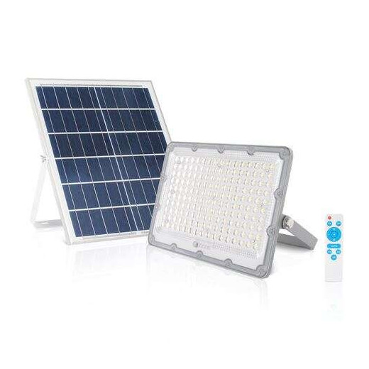 Elbat Foco Solar Led 100W - 2700LM - Luz Fria 6500K - Autonomia hasta 2 Dias - Control Remoto - IP67