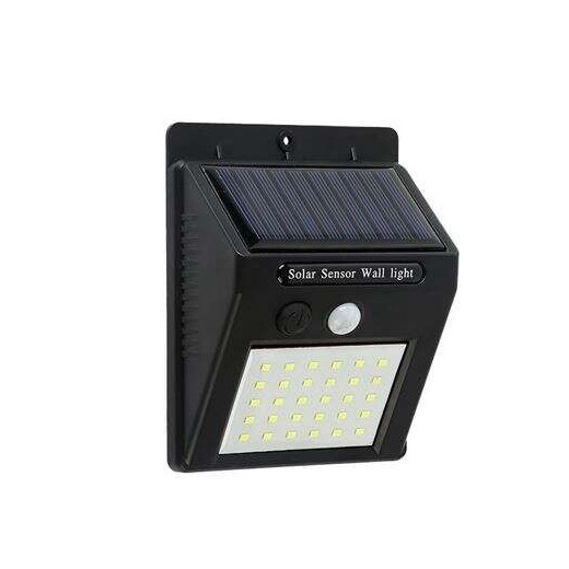 Elbat Aplique Led Solar - 30LM - Luz Fria 6500K - Sensor de Movimiento - Bateria 1200mAh