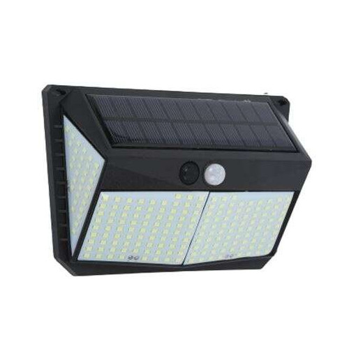 Elbat Aplique Solar 3 Caras - 250LM - Luz Fria 6500K - Sensor Movimiento - Bateria 1200mAh