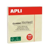 Apli Classic Bloc de 100 Notas Adhesivas 75 x 75 mm - Color Amarillo