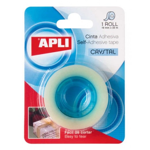 Apli Cinta Adhesiva Crystal - 19mm x 33m - Transparente y Resistente