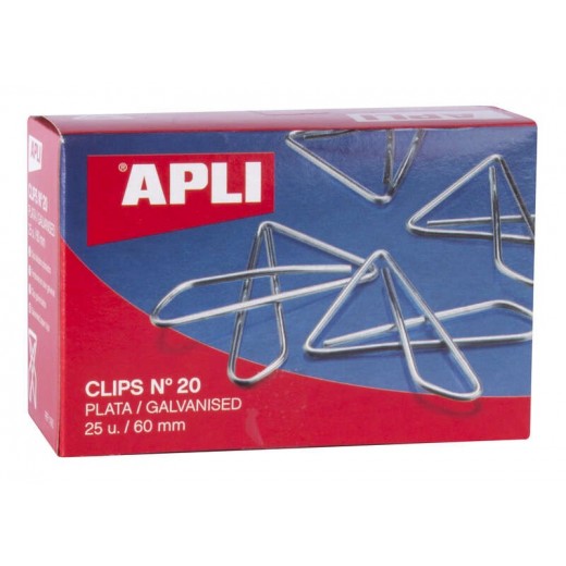 Apli Clips Mariposa Alambre Nº 20 (60mm) Acabado Galvanizado/Plata - Brilloso - 25 Unidades por Caja