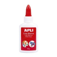 Apli Cola Blanca Liquida 40g - Aplicador de Punta - Libre de Solventes y No Toxica - Apto para uso Escolar