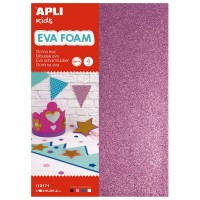 Apli Goma Eva Purpurina A4 4 Hojas - Blanco