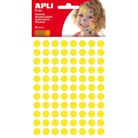 Apli Pack de 528 Gomets Redondos Ø 10.5mm - Adhesivo Permanente - Ideal para Escuelas Infantiles y Colegios - Color Amarillo