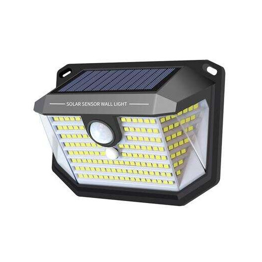Elbat Aplique Solar LED 150lm con 3 Caras de Iluminacion - Sensor de Movimiento - Panel Solar Integrado 5.5V