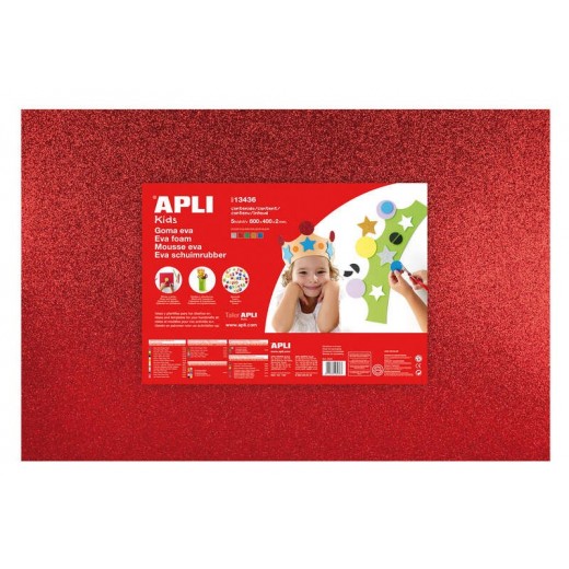 Apli Goma Eva Purpurina Multicolor 600x400 - 5 Hojas Brillantes y Flexibles