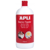 Apli Barniz Adhesivo Brillante 750ml - Proteccion Duradera - Secado Rapido - Resistente al Agua - Transparente