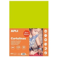 Apli Cartulina Verde Fluorescente A4 170g 50 Hojas