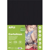 Apli Cartulina Negra A4 170g 50 Hojas