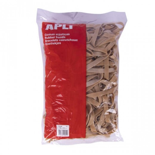 Apli Gomas Elasticas de Caucho Natural - Ø 120 x 10mm - Gran Elasticidad y Resistencia - Contenido 1kg